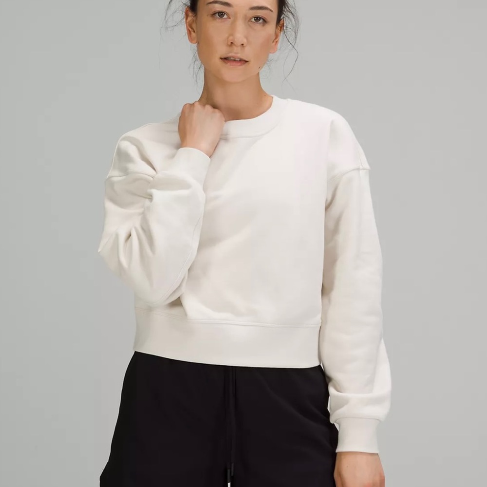 Lululemon Perfectly Oversized Cropped Crew in White Opal